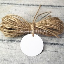 의류텍 5cm 화이트 블랙 브라운 크래프트 종이 빈 원형 라운드 포장 결혼식/ 사탕 상자 라벨100 개, 02 White