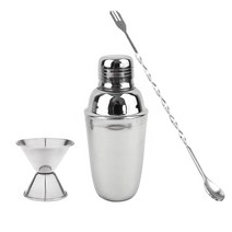 스텐 칵테일 쉐이커 700ml (쉐이커+지거+바스푼 세트), 쉐이커0.7+지거4호+바스푼 (포크)
