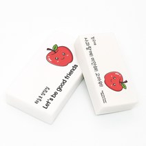 애플데이 사과 네임 지우개 문구 인쇄 이름 각인 선물, 1 빙그레 따옴체