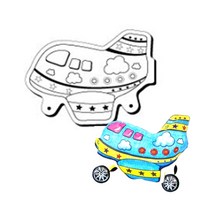 컬러룬 비행기 10인용 색칠놀이 바퀴세트포함