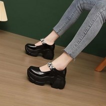 여성 천연가죽 메리제인스니커즈 8센치 키높이스니커즈