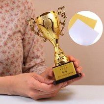 미니 우승 트로피 만들기 골프 축구 우승컵 체육대회 워크샵 행사, 트로피+금색&은색라벨지