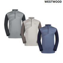 웨스트우드 23년 S/S 여름신상 UV차단 냉감소재 기능성 티셔츠 일상복 등산 캠핑 낚시 레져활동 남성 빅프린트 냉감 긴팔 집업 티셔츠 N2TTS355