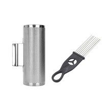 GHSHOP Guiro 악기 라틴 음악 악기 경량 뮤지컬 교육 도구 Guiro Scraper가있는 어린이 성인 금속 파티 용 Guiro Shaker, 스테인레스 스틸, 은빛