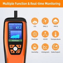 Temtop2 세대 이산화탄소 측정기 M2000 공기질 모니터 분석기 PM2.5 PM10 HCHO 온도 습도 데이터 내보내기, 한개옵션0