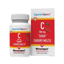 Superior Source 녹여먹는 비타민 C 500 mg 사워 체리 멜트 90개, 90 Count (Pack of 1), Sour Cherry