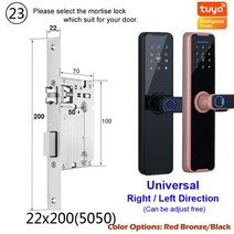 RAYKUBE-K7 프로 플러스 스마트 지문 인식 도어락 생체 블랙 색상 Tuya 앱 원격 잠금 해제 키리스 전자, 11 22x200_01 Black