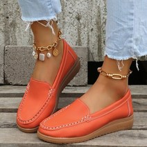 플랫슈즈 발편한 단화 로퍼 여성 플랫 2022 봄 여름 신발 힐 4.3CM 정품 가죽 Chaussures 캐주얼 로퍼 발레