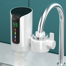 가정용 전기온수기 순간온수기 미니 수도꼭지 물데우기 세면대 수도 화장실 급속 씽크대 주방, 와이드 모델 (누전방지 플러그+1.2m 코드)