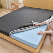 회색 3cm 스펀지 젤 메모리 매트리스 니트 원단 소프트 스폰지 매트, B. 회색 90x200x3cm_단품