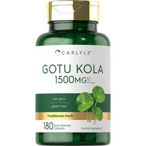 Gotu Kola Capsules 고투콜라 1500mg 180 Count Traditional Herb Extract Carlyle