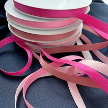 핑크색리본 1cm 무광 공단리본 공예 수예 홈패션 헤어악세사리만들기 재료, 핑크