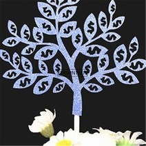 축제 용품 케이크 플래그 돈 생일 파티 삽입 카드 장식 DIY 트리 300 피스, 03 파란