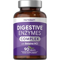 호바흐 Horbaach 소화효소 엔자임 베타인 HCL 90정 베지정제, 1통, 80g