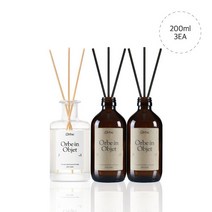 오르브 네이처 실내방향제 디퓨저 200ml x 3 선물세트, 갈색병 구성, 퍼플비너스x3세트