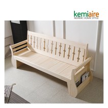 [케미에르] 편백나무(무절) 3인 원목쇼파 KMD-301, 모델:KMD-301