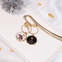 [핸드메이드] 십자가 생화 책갈피, 상세설명 참조, Black