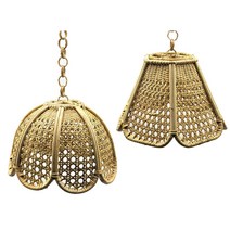 라탄 전등갓 조명 무드등 주점 카페 감성 민속 카페인테리어 팬던트 등갓, 육각형라탄전등갓