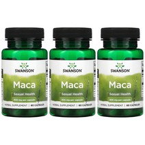 스완슨 마카 뿌리 추출물 500mg 60캡슐 3통 페루마카, 60정, 1개