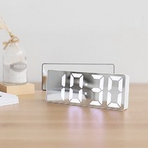 내방을 완벽 호텔처럼 거울 셀프 측정 컨디션 밝기조절 BOA 모던 탁상 시계 알람 빅미러 인테리어, 블랙