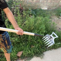 토양 터닝 도구 잔디 정원 벌초 잡초 제거 강철 곡괭이 괭이 잡초제거도구 황무지 개척, 손잡이 1.2m
