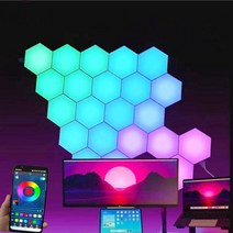 아크릴무드등 터치 센서 LED 야간 조명 민감한 육각형 양자 램프 모듈식 육각형 창의적인 장식 벽 1-24 PCs, 190.Touch Warm White - 3 PCS F