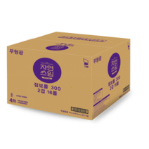자연쓰임 무형광 점보롤 화장지 300m 2겹 16롤, 1개