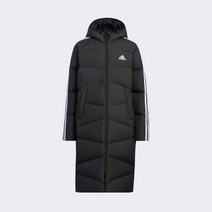 아디다스 키즈 주니어 자켓 3S 롱 렝스 다운 패딩 블랙