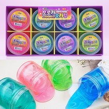 2000 오로라 그라데이션 슬라임 8개입 1박스-액체괴물 액괴 컬러슬라임, 단품, 단품
