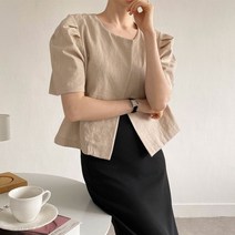 로제 소매셔링 린넨 숏자켓