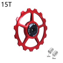 11-17T 휠 MTB 세라믹 베어링 자키 풀리 도로 자전거 뒷 변속기 가이드 휠 방수 밀폐형 스틸 베어링, CHINA, Red15T