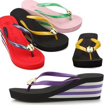 여성 스펀지 키높이 통굽 슬리퍼 조리 애플웨지조리