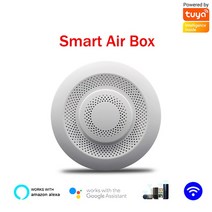 복합가스측정기 가스감지기 휴대용 Tuya-Wifi 스마트 에어 박스 품질 모니터 CO2 온도 습도 측정기 VOC HCHO 가스 감지기 자동화 경보, [02] WIFI Battery