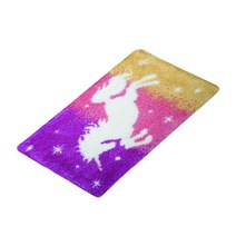 GHSHOP Diy 러그 키트 다채로운 동물 래치 후크 키트 쿠션 커버 러그 만들기 키트 diy 인쇄 된 캔버스 패턴 60x40cm, 아크릴 섬유, 다채로운 말