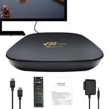 티비박스 V88Smart TV 박스 안드로이드 12 셋톱 4K HD 2GB 4GB 8GB RAM 32GB 64GB 128GB ROM 다국어 2.4G Wifi 미디어 플레이어 수신기, [01] 미국 플러그, [03] 8GB-128GB