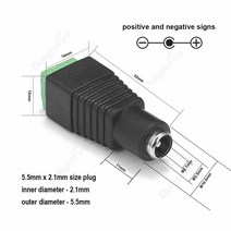 암 수 DC 플매트 카펫 러그 커넥터 CCTV 카메라 태양 전지 패널 LED 스트립용 전원 어댑터 5.5mm x 2.1mm 5V 12V 잭 3-100 개, 03 type B female 1pc_05 30pcs