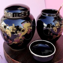 [생활/소품/최저] 천목골드 단지600g 소금단지 항아리 미니옹기 도자기항아리 장독 239302EA, 1개