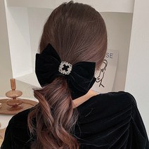 홀리지 키아르 사각 비즈 리본 헤어 집게핀