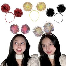 생일 파티 크리스마스 홀로그램 방울 폭죽 머리띠, 블랙폭죽