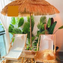 밀짚파라솔 야자수 지푸라기 카페파라솔 캠핑 옥상 테라스 대형 방수 태양 해변, P.1.4M 나무+탈부착십자+물주머니