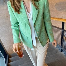 트위드 포켓 고퀄 라인 간절기 자켓