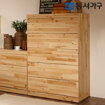 동서가구 원목 편백 삼나무 5단서랍장 DFF28758, 내추럴