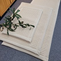 [2대째바느질] 순면 발매트 욕실 주방 화장실 현관 매트, 베이지스티치