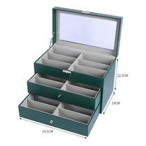멀티 안경 선글라스 2 3 단 8 12 칸 수납함 컬렉션 보관함 진열장, 1개, F.그린 3단 18칸