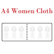 성경 필사 노트 A5 여성 패션 디자인 노트북 인체 템플릿 스케치 스타일 렌더링 의류 도구 매 용지 (120g), 05 A4 Women Cloth