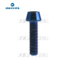 티타늄 볼트 M5 길이별 알렌 키 테이퍼 헤드 나사 자전거 스템 안장봉, 40mm, Blue, 1개