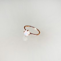 [925silver] 캐보션 푸른광학 레인보우문스톤 반지
