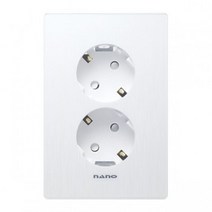 나노 나노 아트2 화이트 전기 전등 스위치 매립 접지 방우 콘센트 맹커버 커버 교체, 33.아트2_화이트_맹커버 2개용, 상세 설명 참조