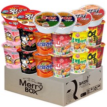 소컵라면18개세트(삼양x2+불닭볶음면x2+까르보불닭볶음면x2+진라면 매운맛x2+열x2+참깨x2+미니왕뚜껑x2+육개장사발면x2+김치사발면x2), 1박스