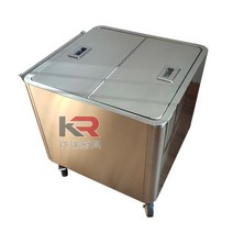 밀가루카트 이동식 스텐 쌀 식품 밀폐 용기 업소용 상업용, 2 50x50x55높이/단일 그리드 + 푸시 핸들